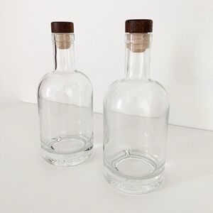 Glass Whiskey Decanters - Set of 2 - 12.5 oz